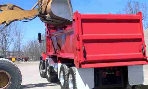 Truck hauling dirt for excavation